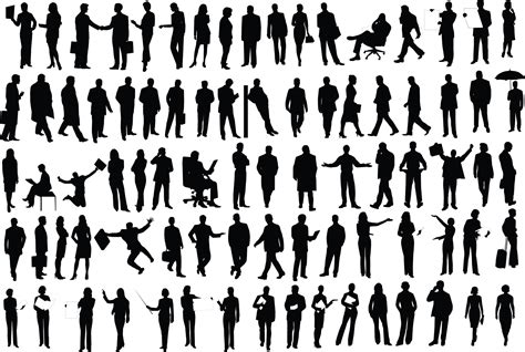 People Silhouette Vector Images .
